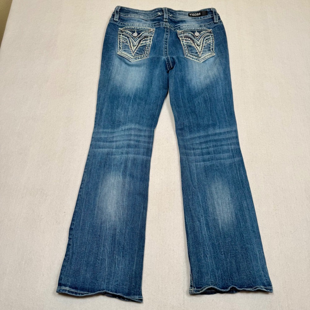 Vigoss Heritage Fit Bootcut Jeans Womens Size 10 L32 Embroidered Pocket Denim - Picture 7 of 8